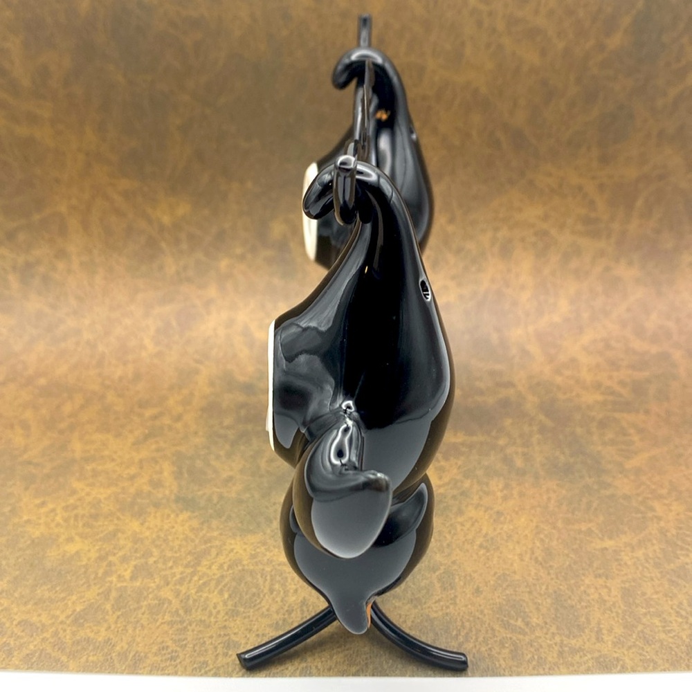 NIB Cracker Barrel Gothic Black Hanging Bat Salt Pepper Shakers With Holder - Picture 4 of 6